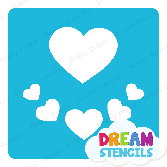 Picture of Assorted Hearts  - Vinyl Stencil - 218