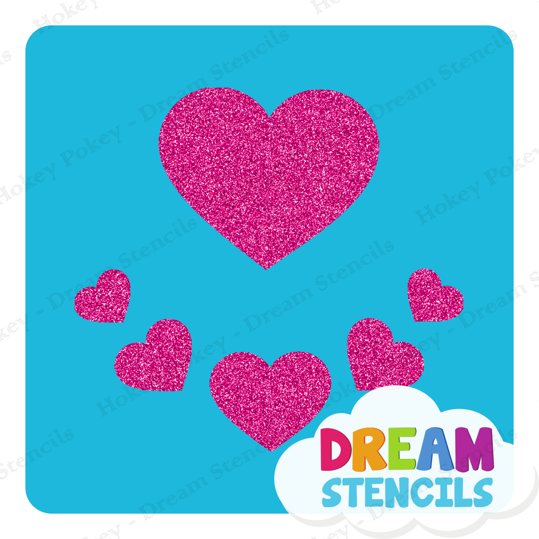 Picture of Assorted Hearts  - Vinyl Stencil - 218