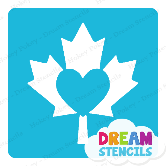 Picture of Canada Maple Leaf Heart - Vinyl Stencil - 222