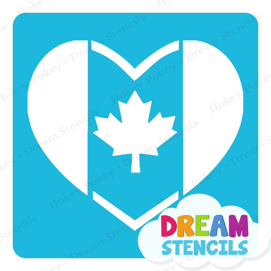 Picture of Canada Heart Flag - Vinyl Stencil - 225
