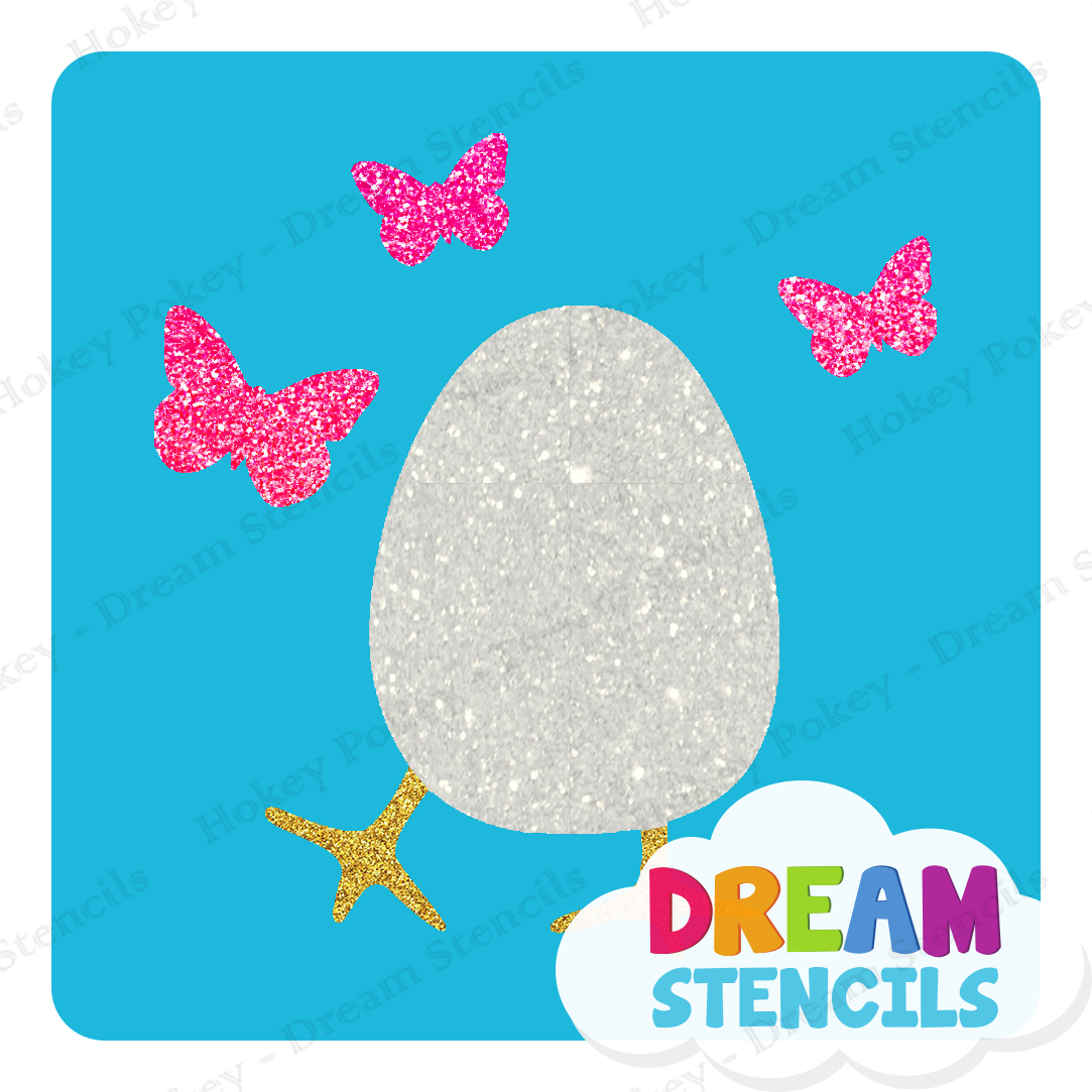 Picture of Easter Egg with Butterflies - Vinyl Stencil - 232