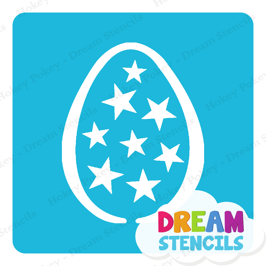 Picture of Easter Egg with Stars  - Vinyl Stencil - 233