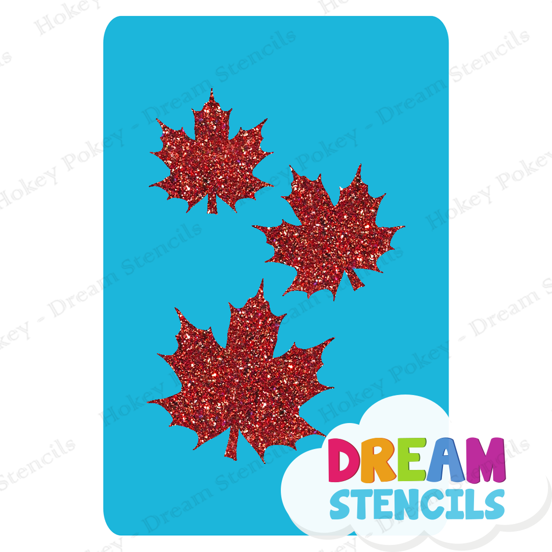 Picture of Cascading Fancy Maple Leaves - Vinyl Stencil - 250