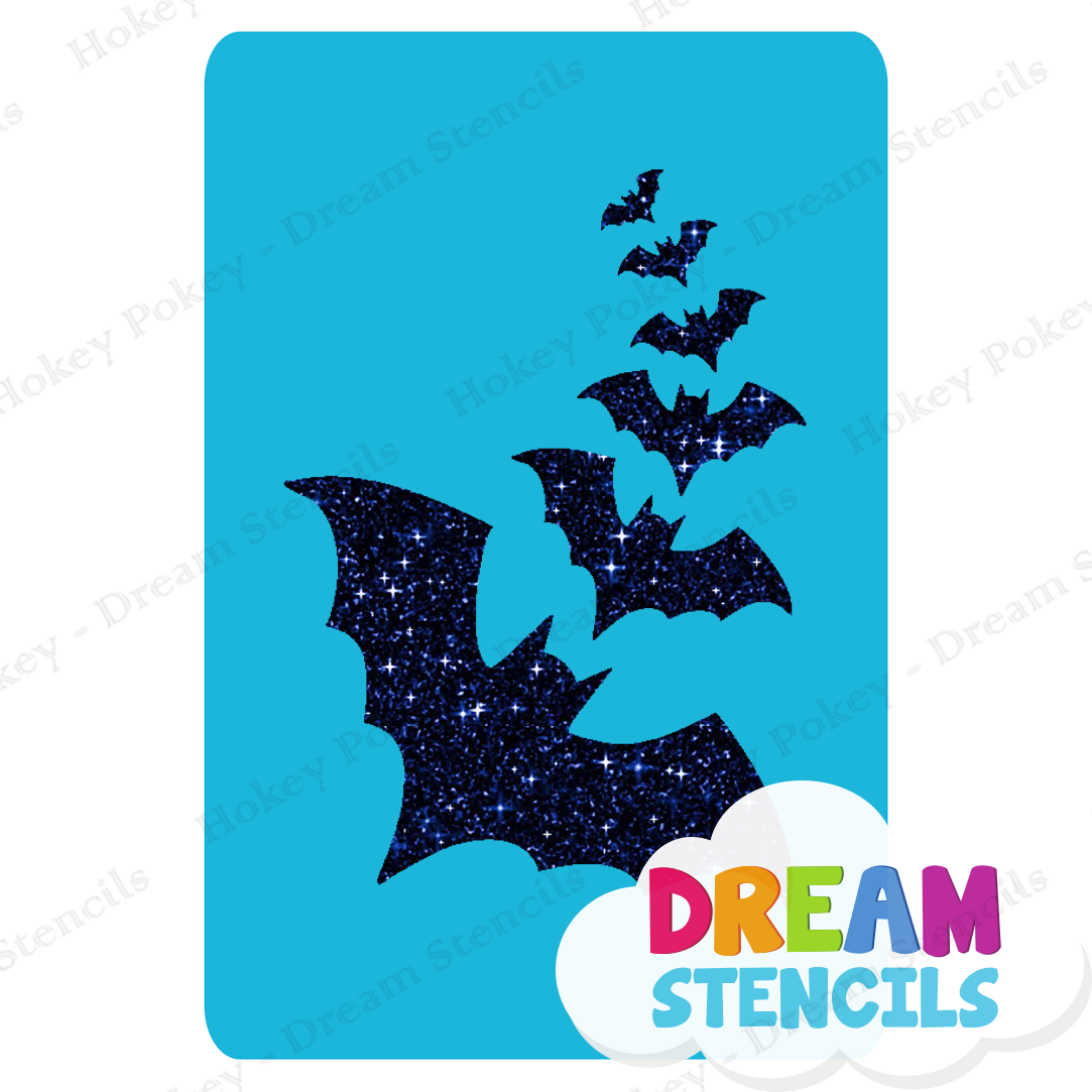 Picture of Flying Bats  - Vinyl Stencil - 254