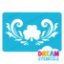 Picture of Three-Leaf Clover (Shamrock) with Swirls  - Vinyl Stencil - 256