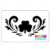 Picture of Three-Leaf Clover (Shamrock) with Swirls  - Vinyl Stencil - 256