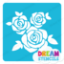 Picture of Three Roses with Leaves - Vinyl Stencil - 270