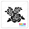 Picture of Three Roses with Leaves - Vinyl Stencil - 270