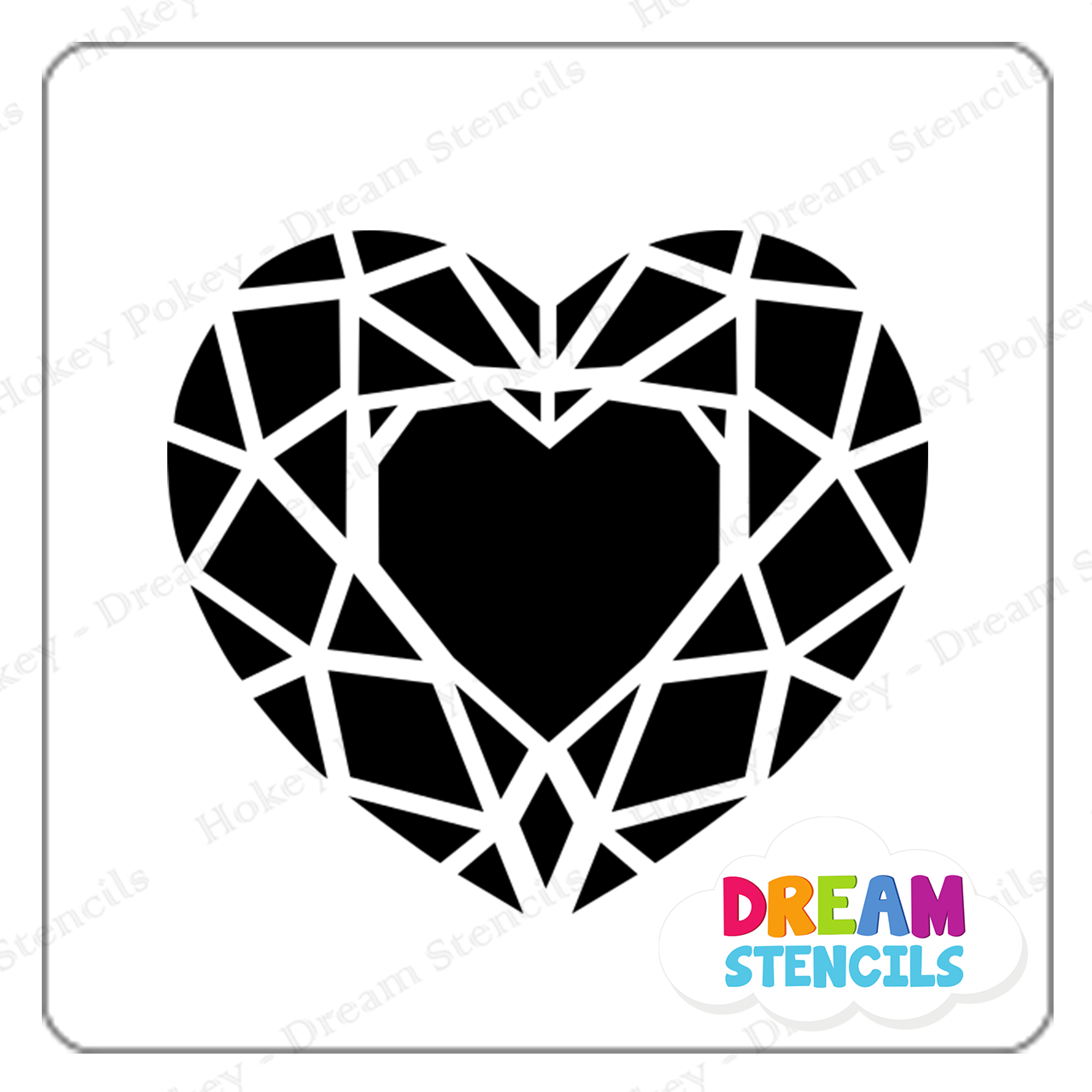 Picture of Geometric Heart - Vinyl Stencil - 271
