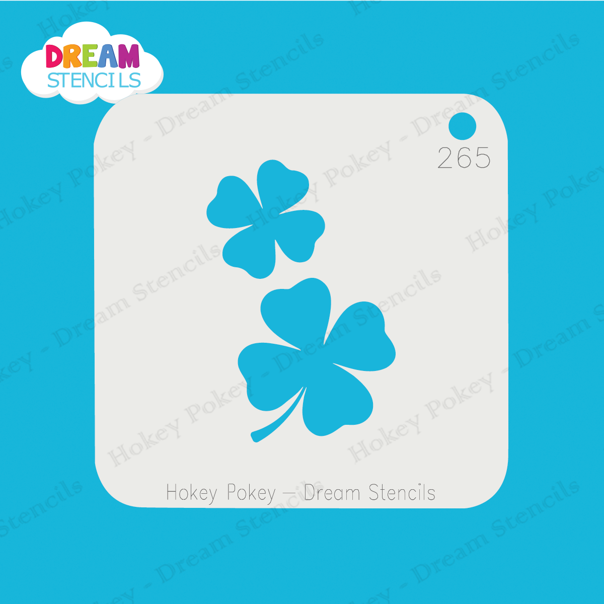 Picture of Two Lucky Four-Leaf Clovers - Mylar Stencil - 265