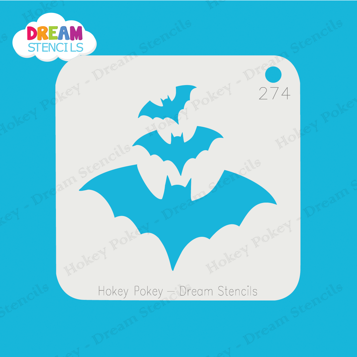 Picture of Cascading Bats - Mylar Stencil - 274