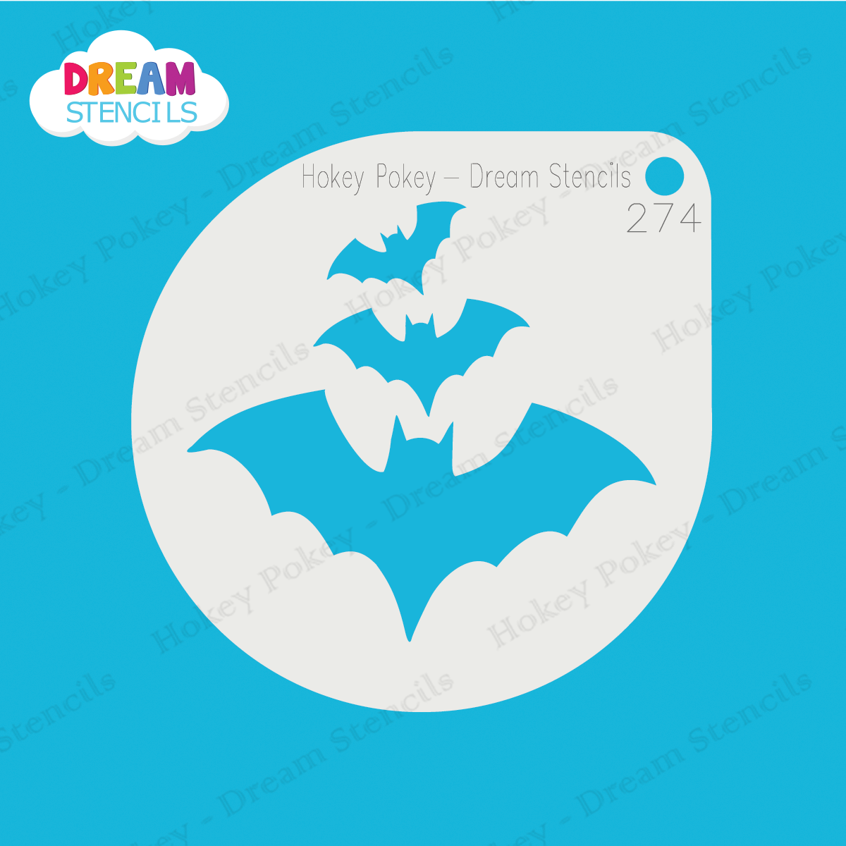 Picture of Cascading Bats - Mylar Stencil - 274