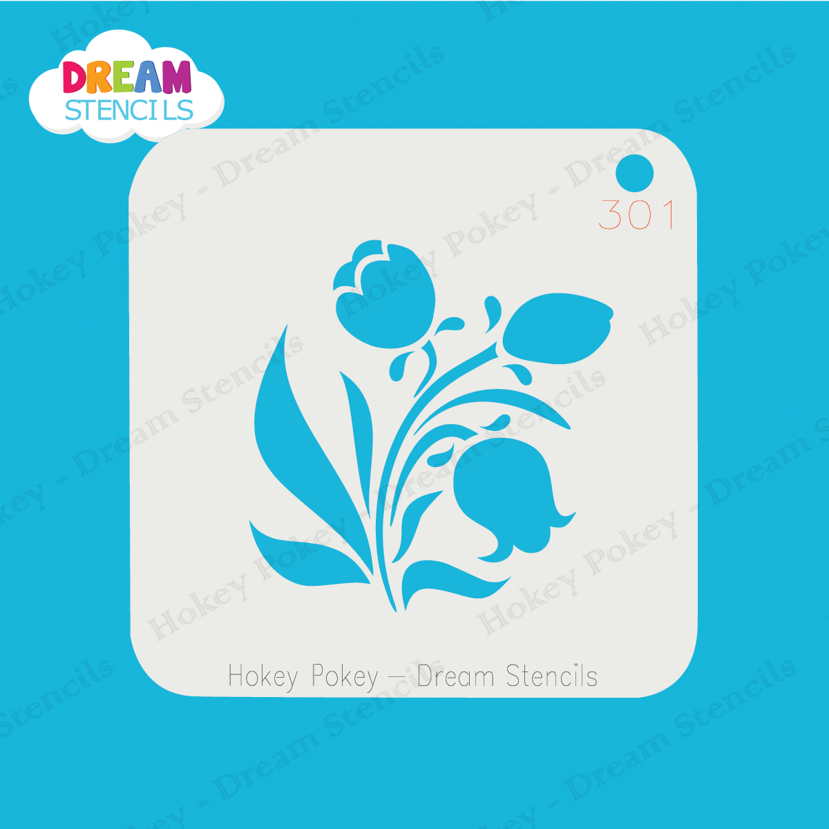 Picture of Tulips with Leaves  - Mylar Stencil - 301