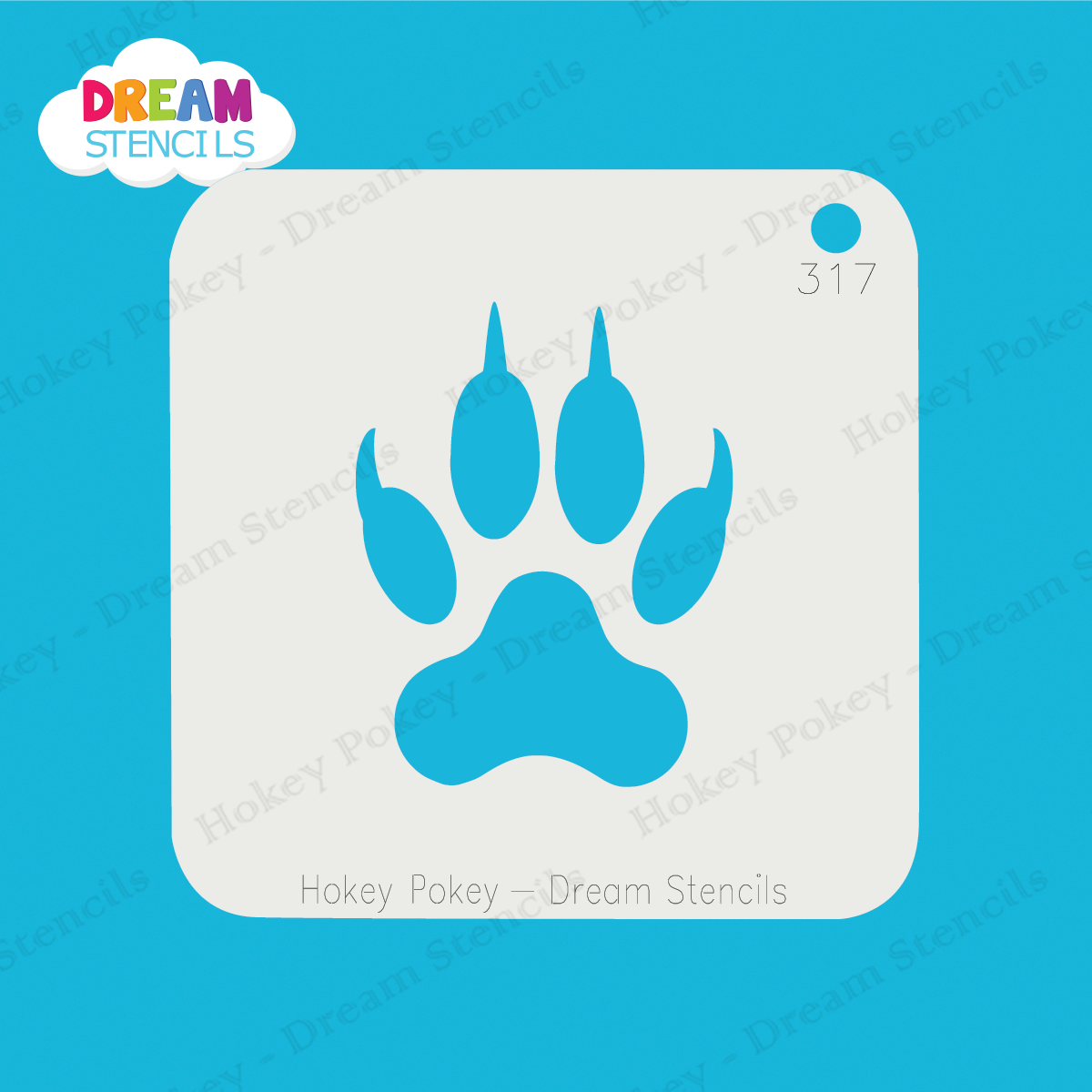 Picture of Paw Print with Claws - Mylar Stencil - 317