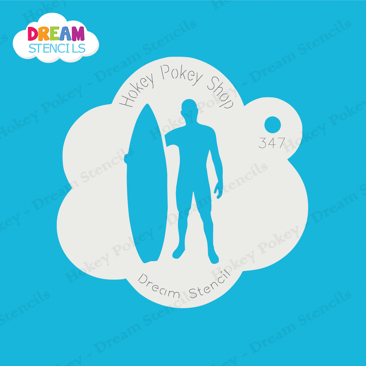Picture of Surfer - 2  - Mylar Stencil - 347