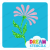 Picture of Daisy with Leaves - Vinyl Stencil - 314