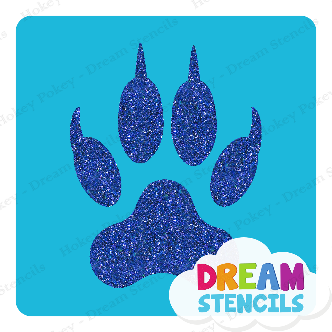 Picture of Paw Print with Claws - Vinyl Stencil - 325
