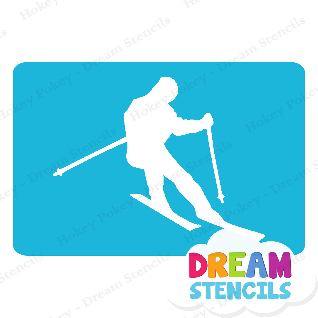 Picture of Mountain skiing - Vinyl Stencil - 344