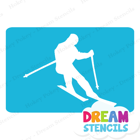 Picture of Mountain skiing - Vinyl Stencil - 344