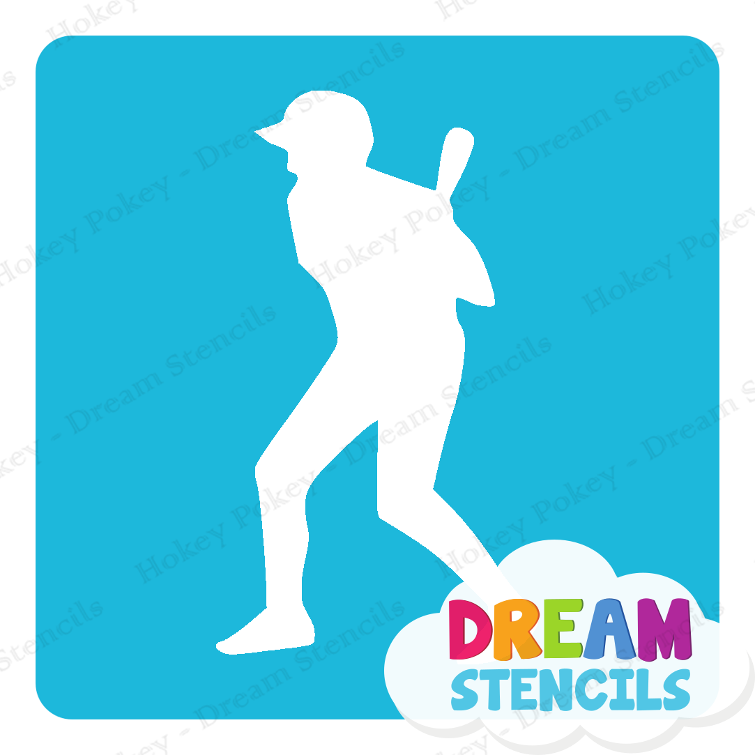 Picture of Baseball Player - 2 - Vinyl Stencil - 347