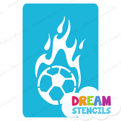 Picture of Flaming Soccer Ball - Vinyl Stencil - 353