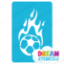 Picture of Flaming Soccer Ball - Vinyl Stencil - 353
