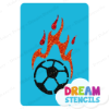 Picture of Flaming Soccer Ball - Vinyl Stencil - 353