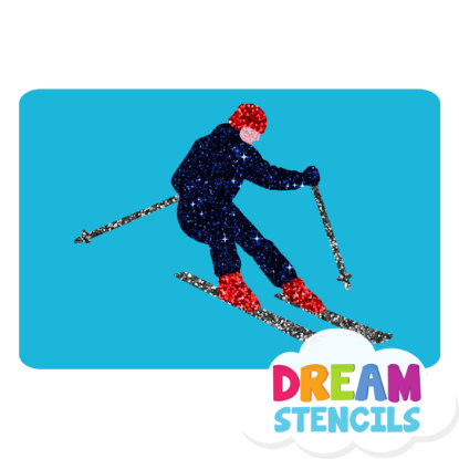 Picture of Mountain skiing - Vinyl Stencil - 344