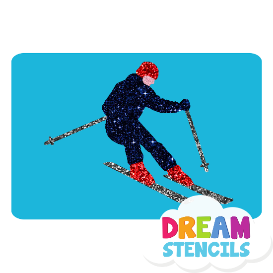 Picture of Mountain skiing - Vinyl Stencil - 344